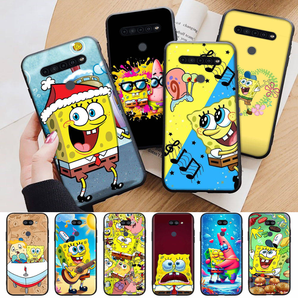 AS17 Spongebob Black Case for Xiaomi Poco X6 M5 M6 F5 F6 F1 C65 C55 C50 C51 C40 Redmi Note 7 8 14C A3X 13C 12C 11 10A 9C Pro Sofe Cover