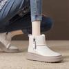 Soft Leather White Snow Boots Women's Fleece Thickened Non-slip Short Boots Winter New Cold-resistant Warm Cotton Shoes