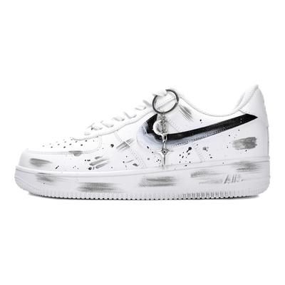 Nike Air Force 1 Нескользящие, Износостойкие, Легкие Низкие Кеды для Скейтбординга Мужские Черно-белые CW2288-111(Команда18-)