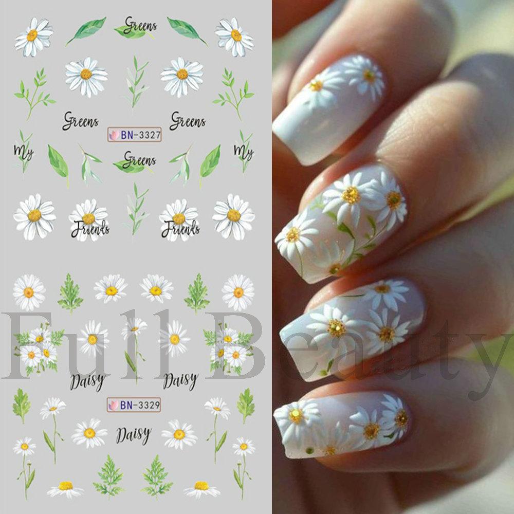 Наклейка для дизайна ногтей, Серия «Весенние и летние цветы и травы», Водная наклейка для ногтей с цветком Zou Ju