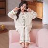 100% Cotton Girls Pajama Set Long Sleeve Cartoon Print Sleepwear Comfortable Home Outfit Fall
