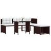 4 Piece Garden Lounge Set Brown Poly Rattan