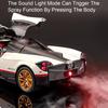 AAZV1 1:24 Huayra Revuelto Spray Model Toy Sports Cars Alloy Diecast Pull Back Shock Absorption Sound Light Simulation Mini Supercars