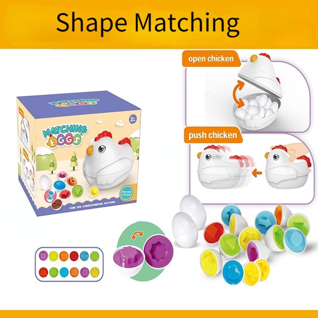 Игрушки из куриных яиц для малышей, игра с подбором цветов, сортировщик форм для детей, сенсорные игрушки для развития мелкой моторики, развивающие игрушки