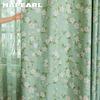 1 шт. Занавески в деревенском стиле, летние, зеленые, с цветочным принтом, Полностью затемняющие шторы для спальни, гостиной, балкона, окна, для домашнего декора
