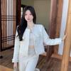 Модный дизайн весна и осень универсальная белая куртка женская уникальный шикарный дизайн чувство короткий абзац топы