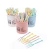 50Pcs/Set Fruit Fork Candy Color Mini Fruit Picks Plastic Snack Dessert Forks
