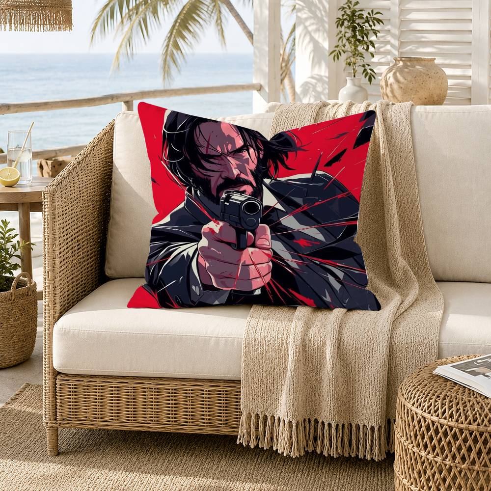 MMovie Character JJohn WWick Pillow Case for Sofa Living Room Home office Decor Protective Cover