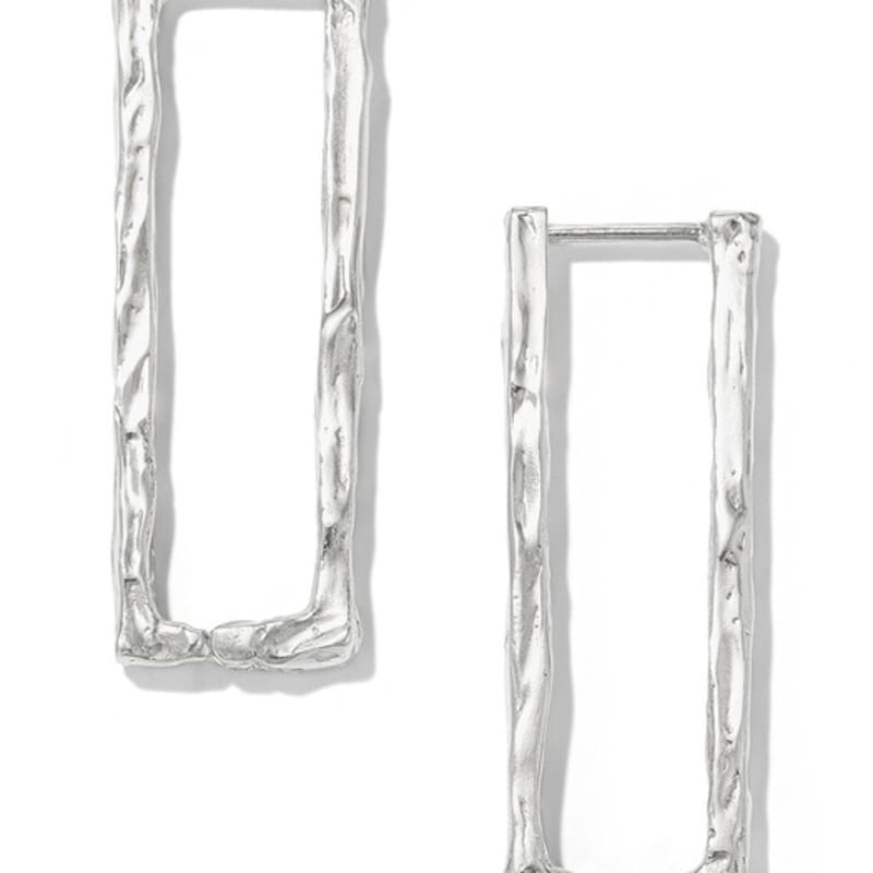 IBAE Silver Square Vertical Earrings