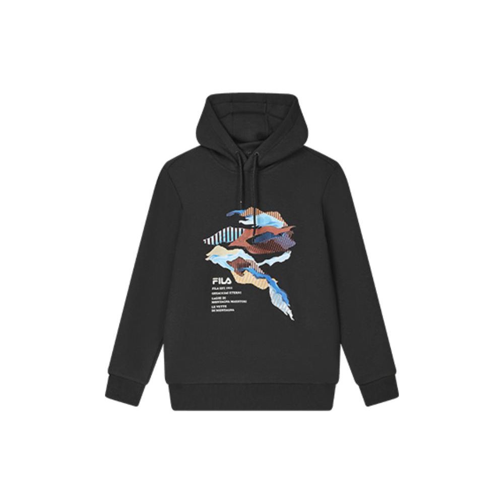 Fila Толстовка с капюшоном с принтом букв серии Heritage Мужские толстовки Черный F11M348207F-BK