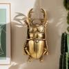 Золотые Жуки с Рогами Настенные Подвесные Украшения Декор для Гостиной Настенный Фон Дисплей Насекомые Настенные Украшения