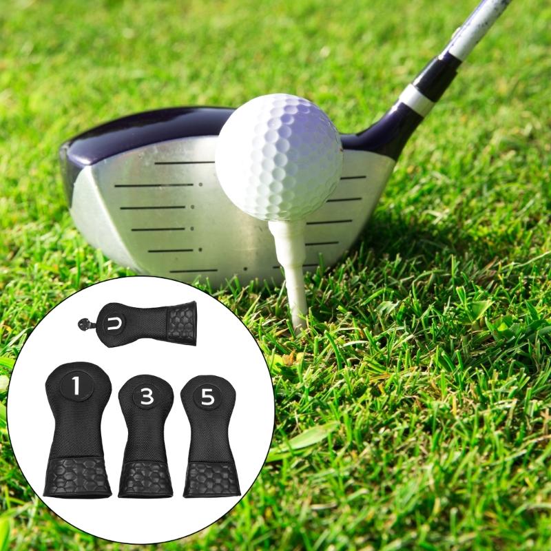 4Pcs Golfs Club Cover PU Golfs Iron Headcover Golfs Club Head Cover Gifts for Men Women Golfs Driver Golfs Putter Cover