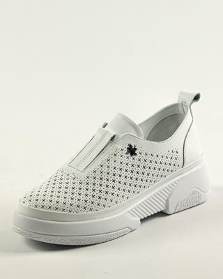 Слипоны перфорированные 1924 36 Белые кожа