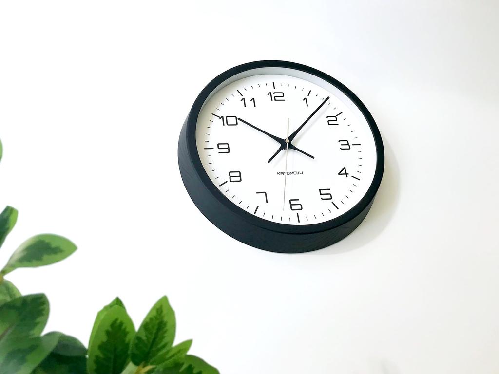 KATOMOKU Muku Clock 11 Black Wall Clock with Continuous Second Diameter km-94BK Hand, 30.6cm (quartz Clock)