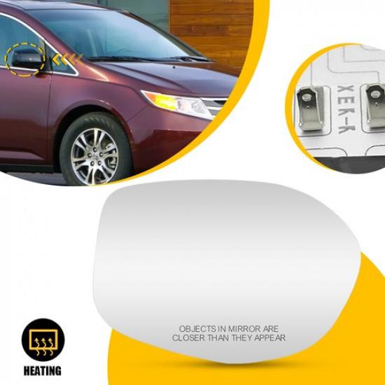 Heated Mirror Glass Passenger With Side Backing for 2014-2017 Honda Odyssey