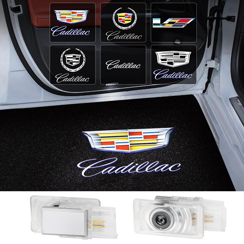 2Pcs LED blue Welcome Projector Light Door Lamp For Cadillac CT5 CT6 XT4 XT5 XT6 ATS SRX XTS CTS accessories Car StylingXN3