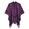 Plaid Scarf Shawl New Thorn Double-sided Can Be Worn Imitation Cashmere Split Shawl Summer Air-conditioned Room Nap Blanket