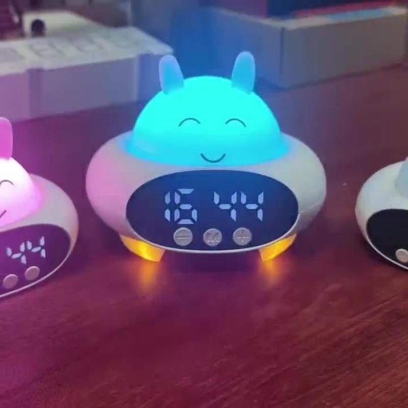 Будильник для детей и взрослых с ночником, Bluetooth-динамик, милый будильник для девочек и мальчиков