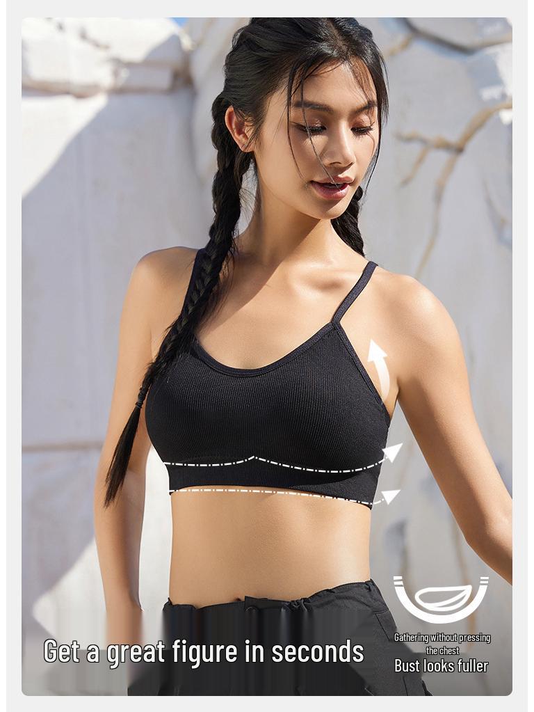 Женский спортивный бюстгальтер большого размера в стиле жилета - для йоги, с красивым дизайном спины, на тонких бретелях, можно носить на улице