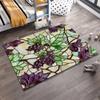 "Stained Glass Style Carpet with Green Leaves and Purple Grapes Design" Suitable for use as an anti-slip for living room bedroom sofas