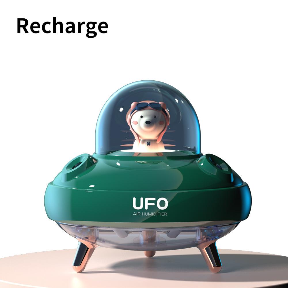 Беспроводной увлажнитель воздуха UFO с двумя насадками, настольный увлажнитель воздуха, милый планетарный медведь, светодиодный светильник, ультразвуковой ароматизатор, диффузор эфирного масла