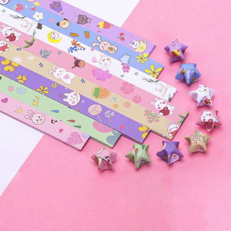 540 листов красочные оригами Lucky Stars набор бумажных полосок с героями мультфильмов украшения ручной работы складная бумага «сделай сам» для детей подарок для рукоделия