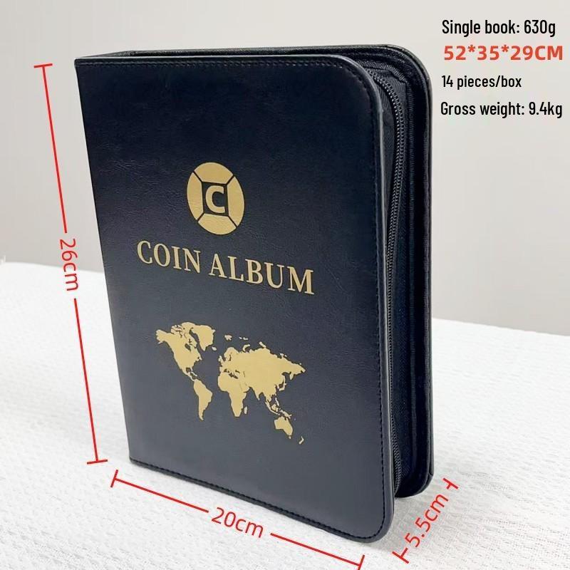 Альбом для коллекции монет большой вместимости: Папка-альбом на кольцах для коллекционирования древних и памятных монет с прозрачными страницами для банкнот.