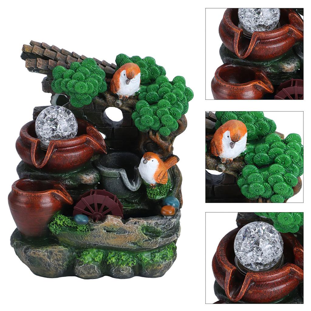 Оригинальный домашний настольный фонтанный орнамент, имитирующий рокарий, украшение стола с подсветкой, вилка 110 В