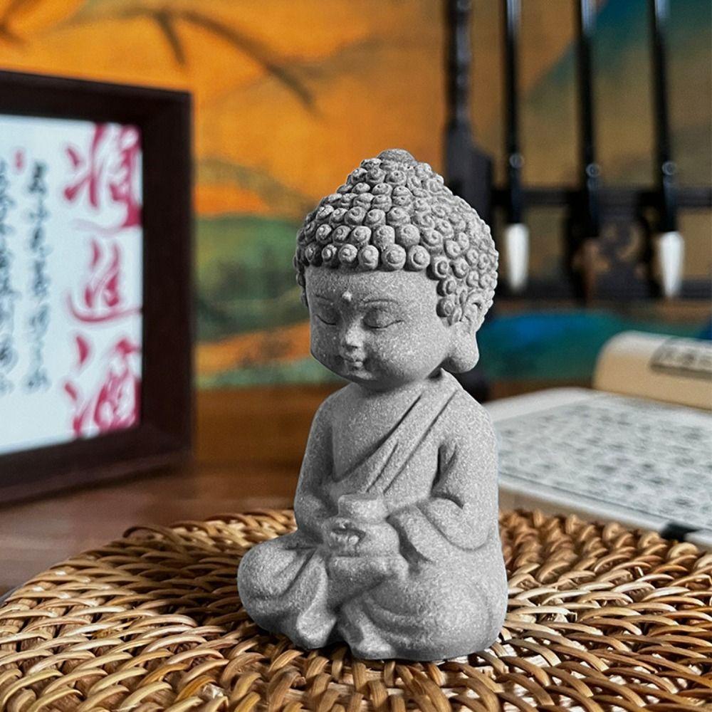 Mini Aquarium Buddha Statues Cute Little Monk Figurine Home Decoration Buddha Tea Pet  Bedroom