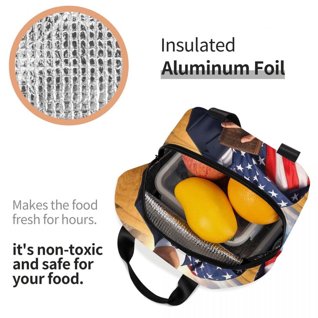 Insulated Lunch Tote Bag Charlie Kirk Angelic Advocate Accessories Food Box INS Trendy Cooler Thermal Lunch Box For School