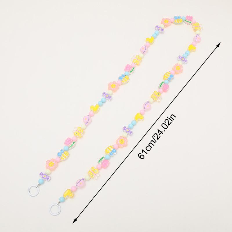 Ремешок для мобильного телефона с защитой от потери, цепочка из цветных бусин, длинная шея, ремешок для сумки, кукольный ремешок, цепочка