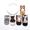 Two Stripe Cartoon Pet Dog Women's Cotton Socks Korean 3D Stereo Original Design Socks
