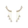 Fashion Long Korean Tassel Pearl Stud Wild Earrings Long Pearl Earrings