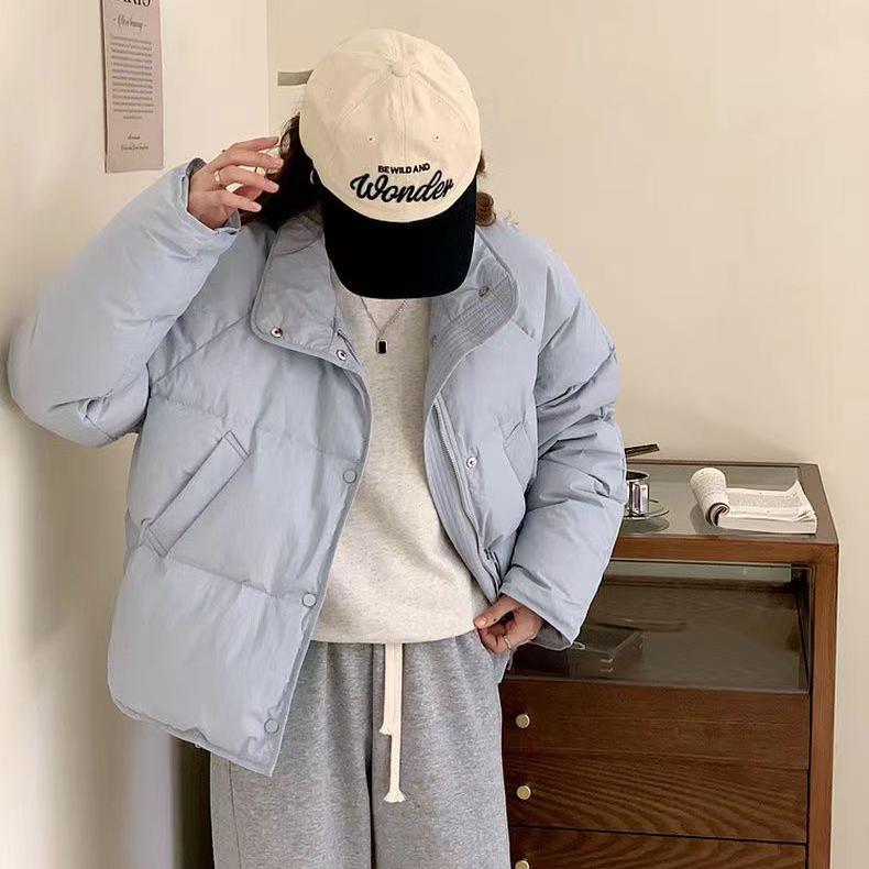 Пуховая хлопковая куртка, женская короткая маленькая однотонная модная куртка для хлеба, теплая зимняя хлопковая куртка