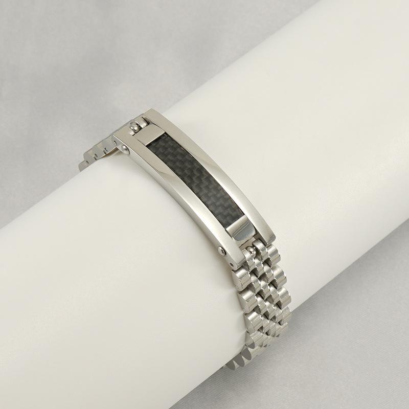 Модный мужской браслет из нержавеющей стали, персонализированная цепочка для часов, мужская бижутерия из титановой стали 18 карат