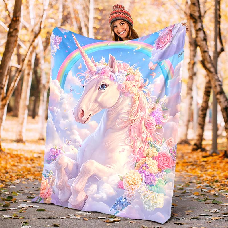 1PC Dream Unicorn blanket, al season lightweigh Poster blanket home office outdoor nap multifunc Poster blanketional blanket