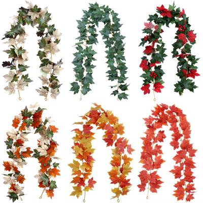 Искусственные Кленовые Листья Осенний Лист Гирлянда Подвесные Лианы Украшение на День Благодарения