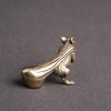 Чистая медь Lucky Mouse Фигурки настольные украшения Домашнее украшение Латунные миниатюры животных Офисный декор Поделки Чай Подарки для домашних животных