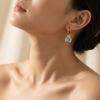 Chinese Style Blue and White Porcelain Earrings Gold Enamel Hoop Earrings  Jewelry Accessories