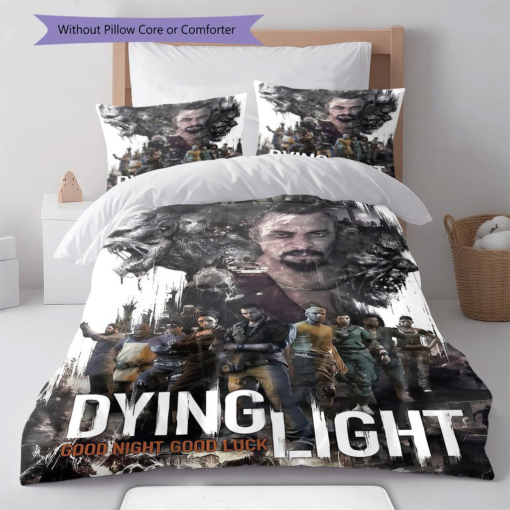 Highly rated game Pattern Bedding Quilt Set Quilt Cover Pillowcase Home Decoration Birthday Gift (1 * duvet cover + 2 * pillowcase, without core)