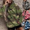 Women's Casual Camouflage Print Sweatshirt Long-Sleeved Pullover Hooded Blouse