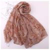 Classics Floral Prints Voile Scarf for Women Lightweight Fashion Spring Fall Winter Scarves Shawl