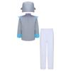 Unisex Kids Robot Costume Long Sleeve Colorful Printed Top Elastic Waistband Pants Cute Robot Headgear Cosplay Halloween Set