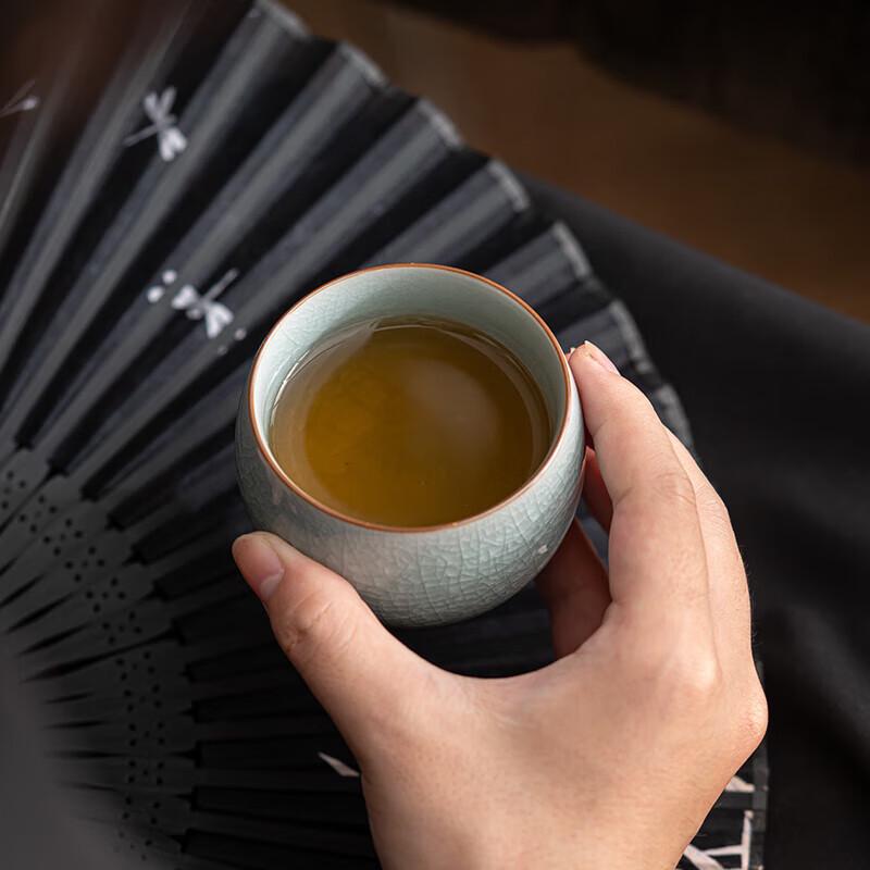 Ru Kiln Ice Flower Glaze Zen Gongfu Tea Cup Set
