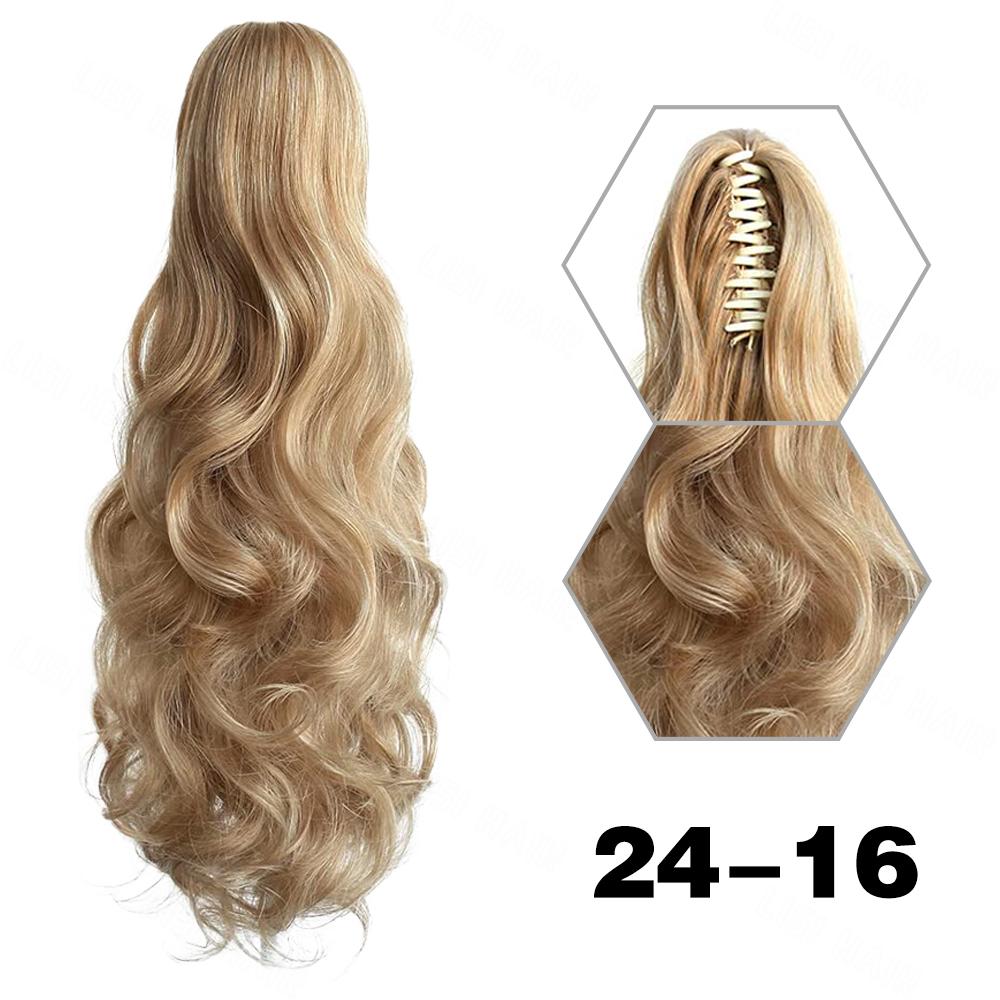 LISI HAIR Синтетический длинный коготь, волнистая волна, вьющийся хвостик, наращивание парика, мягкий шиньон для женской одежды