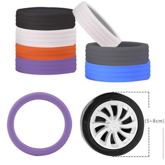 Yousheng 8Pcs Silicone Luggage Wheel Covers Enhance Travel Adventure Minimize Noise Spot Luggage Protective Sleeves
