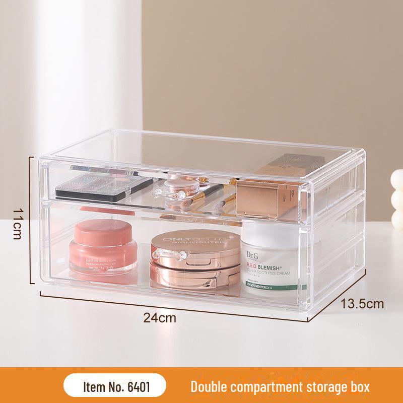 Прозрачный настольный органайзер для косметики в спальне и многоуровневого хранения