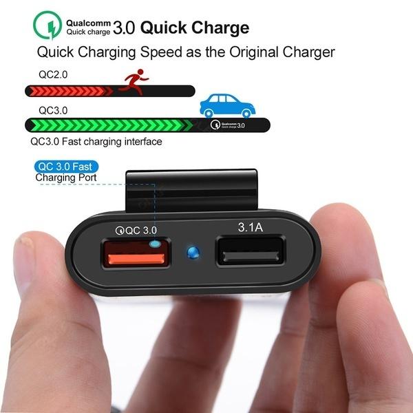 Универсальное автомобильное зарядное устройство с 4 портами USB, переднее сиденье, заднее сиденье, QC3.0, USB-адаптер для быстрой зарядки для автомобиля Char