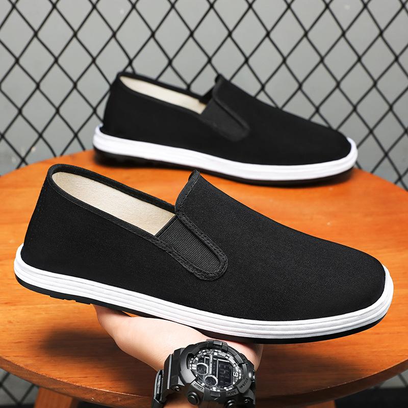 Летняя рабочая обувь из ткани старого Пекина для мужчин, мужская обувь, обувь из ламинированной ткани для мужской одежды, повседневная обувь из старой ткани