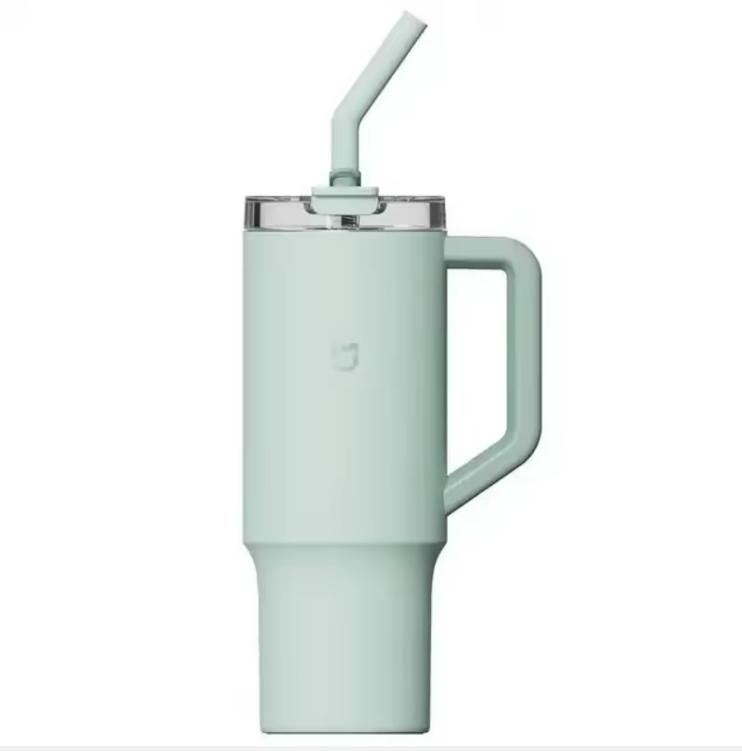 Новая термос-чашка Xiaomi Mijia Straw Cup из нержавеющей стали 316L объемом 1 л с ручкой, большая емкость, портативный спортивный чайник для путешествий в автомобиле